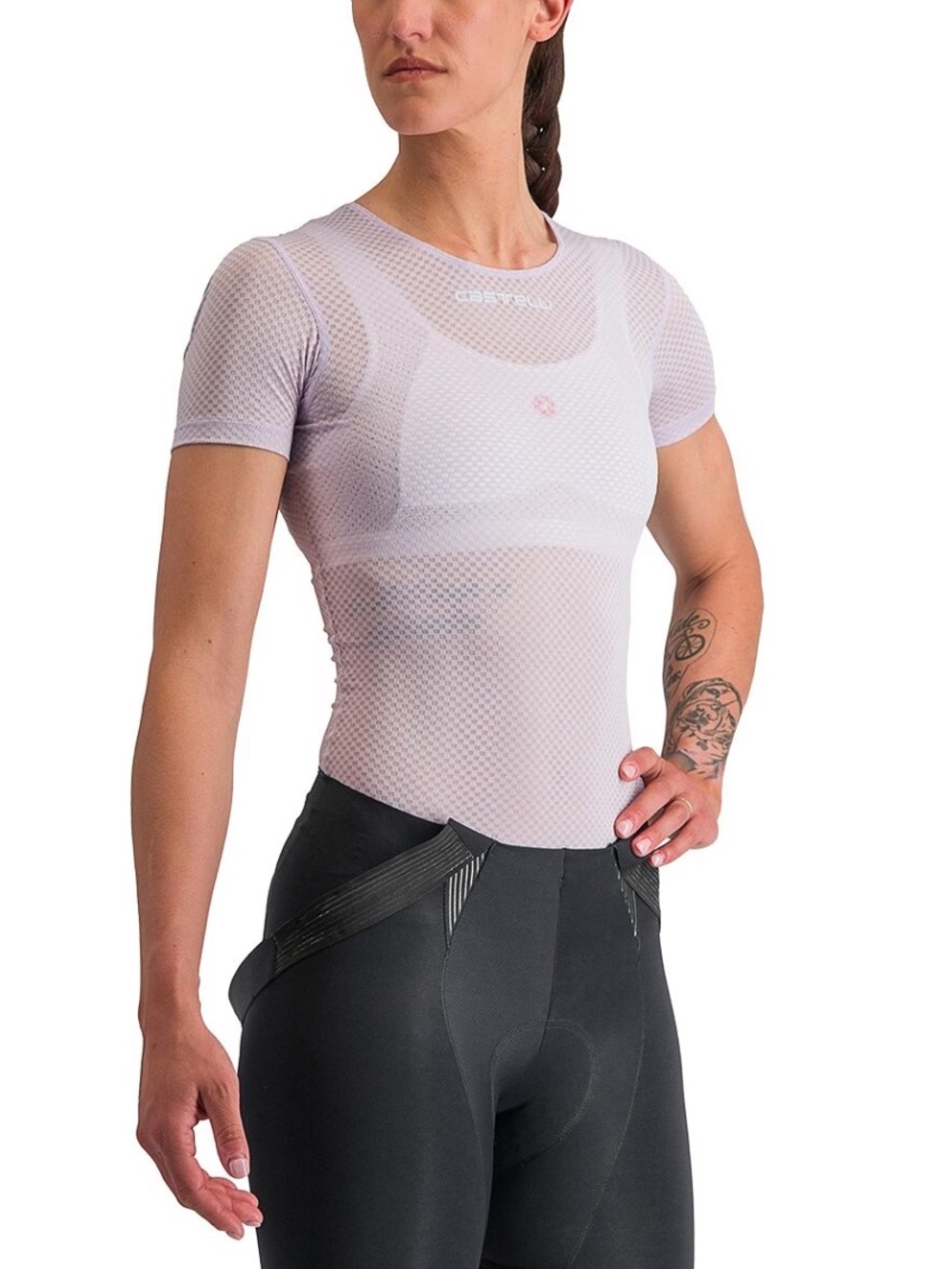 Castelli Pro Mesh Lightweight Short Sleeve Base Layer Purple Mist Biking Shirt